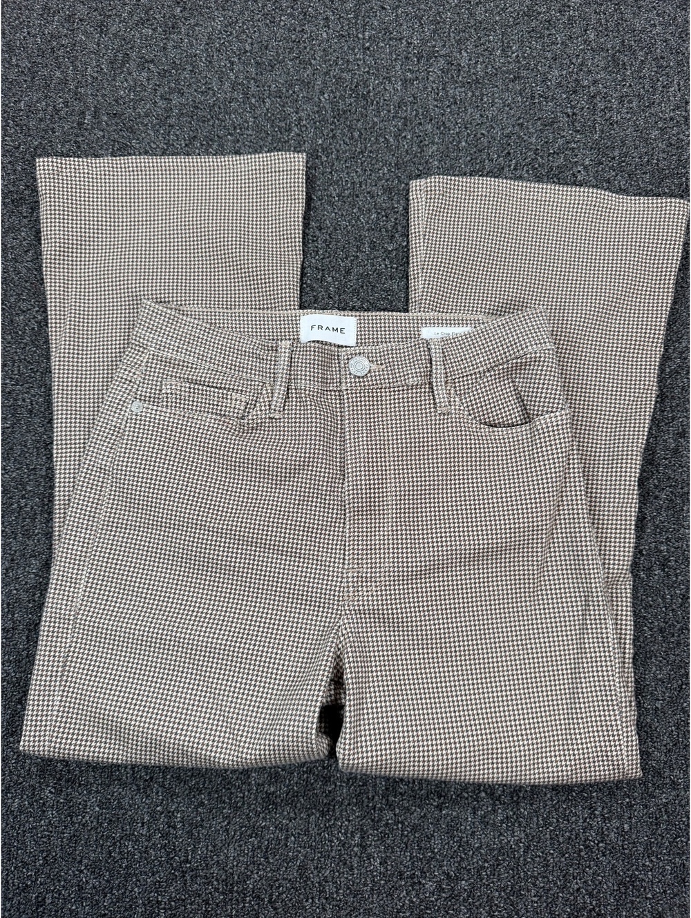 Frame Le Crop Flare Houndstooth Pants Size 28
